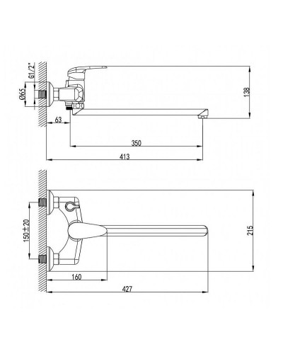Смеситель для ванны Lemark Pramen LM3317C универсальный Хром