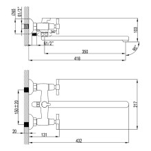Смеситель для ванны Lemark Neo LM2212C универсальный Хром