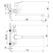 Смеситель для ванны Lemark Partner LM6551C универсальный Хром