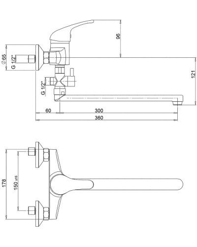 Смеситель для ванны Paini Creta 42CR119CAKM универсальный Хром