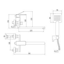 Смеситель для ванны Savol 700 S-600709