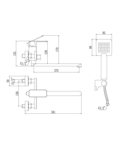 Смеситель для ванны Savol 700 S-600709