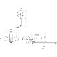 Смеситель для ваны Savol 304 S-SUS4002