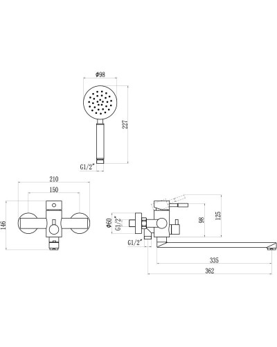 Смеситель для ваны Savol 304 S-SUS4002