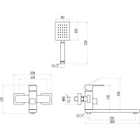 Смеситель для ваны Savol 304 S-SUS4001