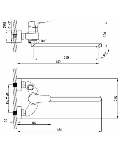 Смеситель для ванны Lemark Shift LM4317C универсальный Хром