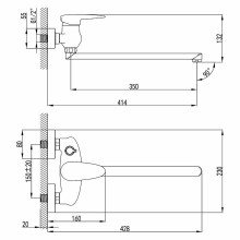 Смеситель для ванны Lemark Status LM4417C универсальный Хром