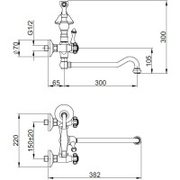 Смеситель для ванны Migliore Prestige 31596