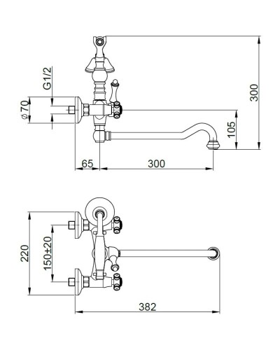 Смеситель для ванны Migliore Prestige 31596