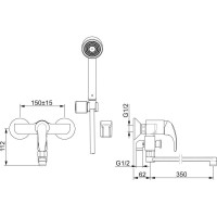 Смеситель для ванны Oras Polara 1447Y