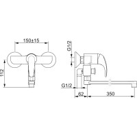 Смеситель для ванны Oras Polara 1446Y