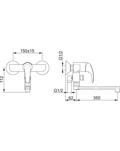 Смеситель для ванны Oras Polara 1446Y