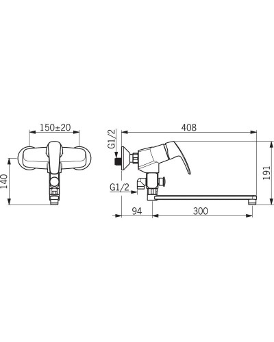 Смеситель для ванны Oras Safira 1073X