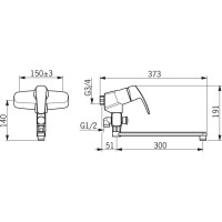 Смеситель для ванны Oras Safira 1073