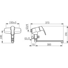 Смеситель для ванны Oras Safira 1073
