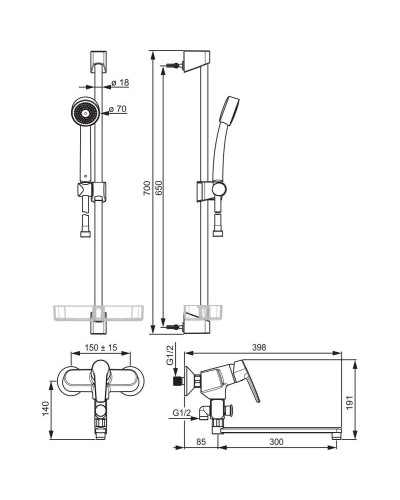Смеситель для ванны Oras Saga New 3945Y