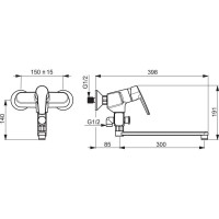 Смеситель для ванны Oras Saga New 3942Y