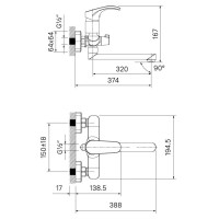 Смеситель для ванны IDDIS Joker JOKSB00i10WA