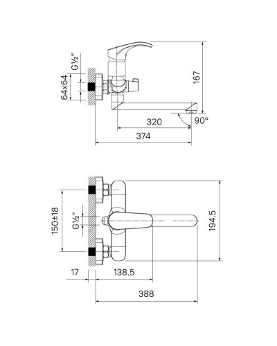 Смеситель для ванны IDDIS Joker JOKSB00i10WA