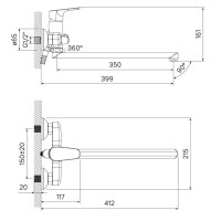 Смеситель для ванны IDDIS Zodiac ZODSBL2i10WA