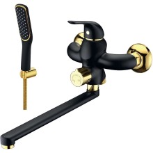 Смеситель для ванны Lemark Swan LM5451BG универсальный Черный матовый Золото