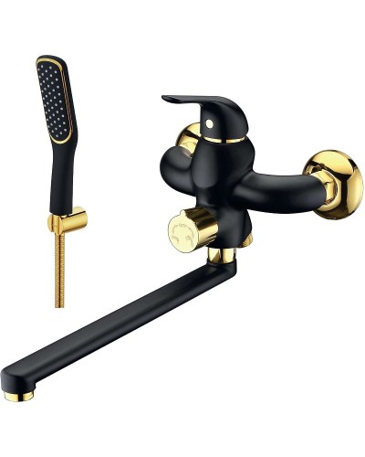 Смеситель для ванны Lemark Swan LM5451BG универсальный Черный матовый Золото