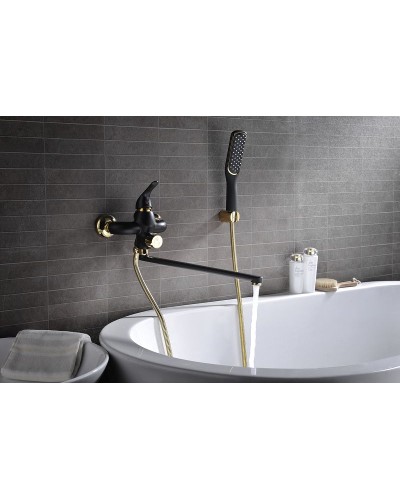 Смеситель для ванны Lemark Swan LM5451BG универсальный Черный матовый Золото