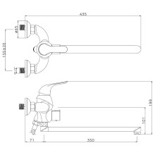 Смеситель для ванны Lemark Swan LM5451BG универсальный Черный матовый Золото