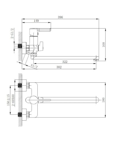 Смеситель для ванны Haiba HB22814