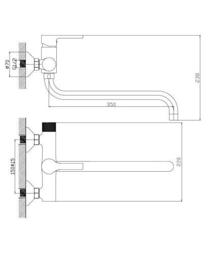 Смеситель для ванны Haiba HB22652