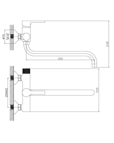 Смеситель для ванны Haiba HB22652-7