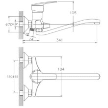 Смеситель для ванны Haiba HB2206