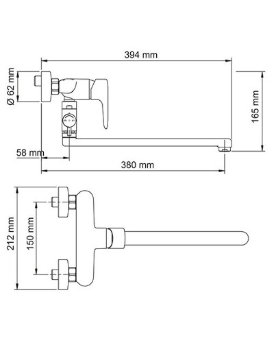 Смеситель для ванны WasserKRAFT Vils 5602L универсальный Хром