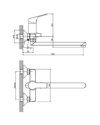 Смеситель для ванны Orange Dia M45-211cr универсальный Хром