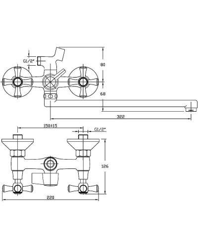 Смеситель для ванны Orange Classic M M71-211cr универсальный Хром