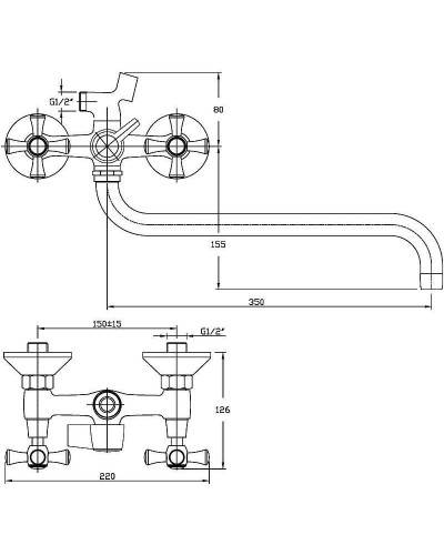 Смеситель для ванны Orange Classic M M71-221cr универсальный Хром