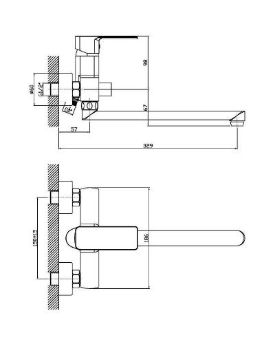 Смеситель для ванны Orange Plito M16-211cr универсальный Хром