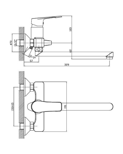 Смеситель для ванны Orange Berti M17-211cr универсальный Хром