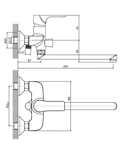 Смеситель для ванны Orange Aristo M19-211cr универсальный Хром