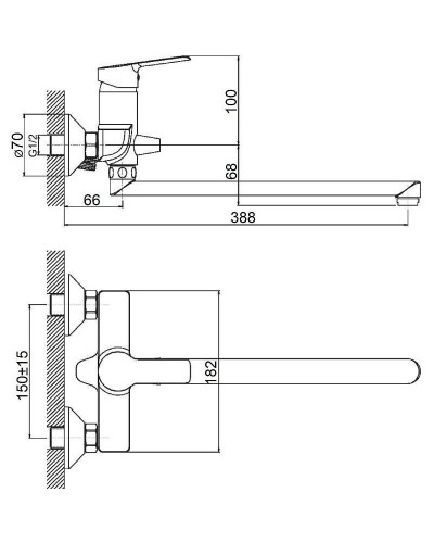 Смеситель для ванны Orange Prim M42-211cr универсальный Хром