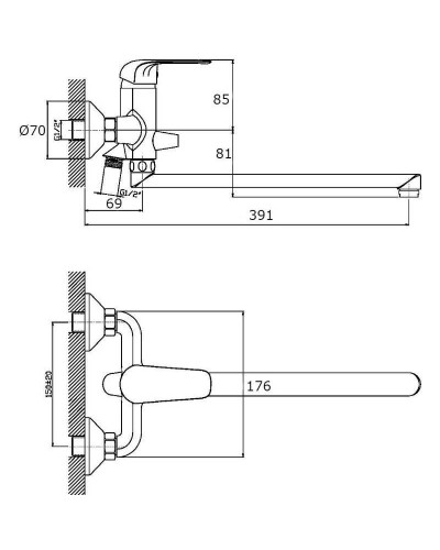 Смеситель для ванны Orange Iris M41-211cr универсальный Хром