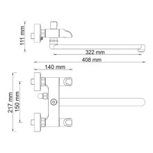 Смеситель для ванны WasserKRAFT Lossa 1202L