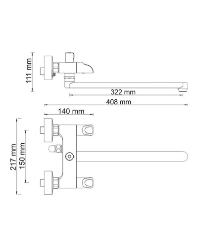Смеситель для ванны WasserKRAFT Lossa 1202L