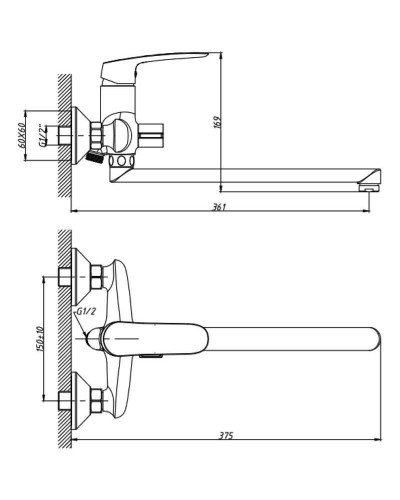 Смеситель для ванны Orange Sonic M08-211cr универсальный Хром