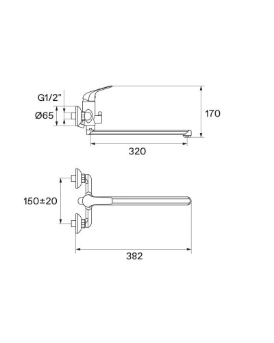 Смеситель для ванны Santek Нико WH5A12005C001
