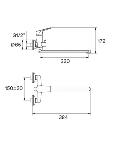 Смеситель для ванны Santek Кант WH5A12002C001