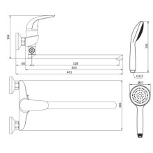 Смеситель для ванны Damixa Eclipse 319500001