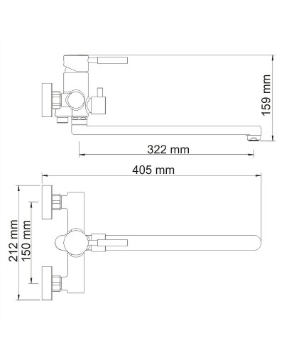 Смеситель для ванны WasserKRAFT Main 4102L универсальный Хром