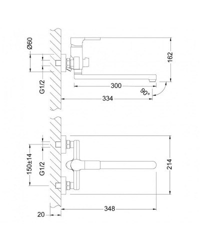 Смеситель для ванны Lemark Aura LM0651C универсальный Хром