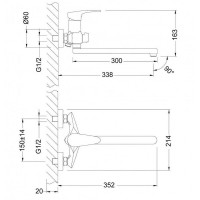 Смеситель для ванны Lemark Linara LM0451C универсальный Хром